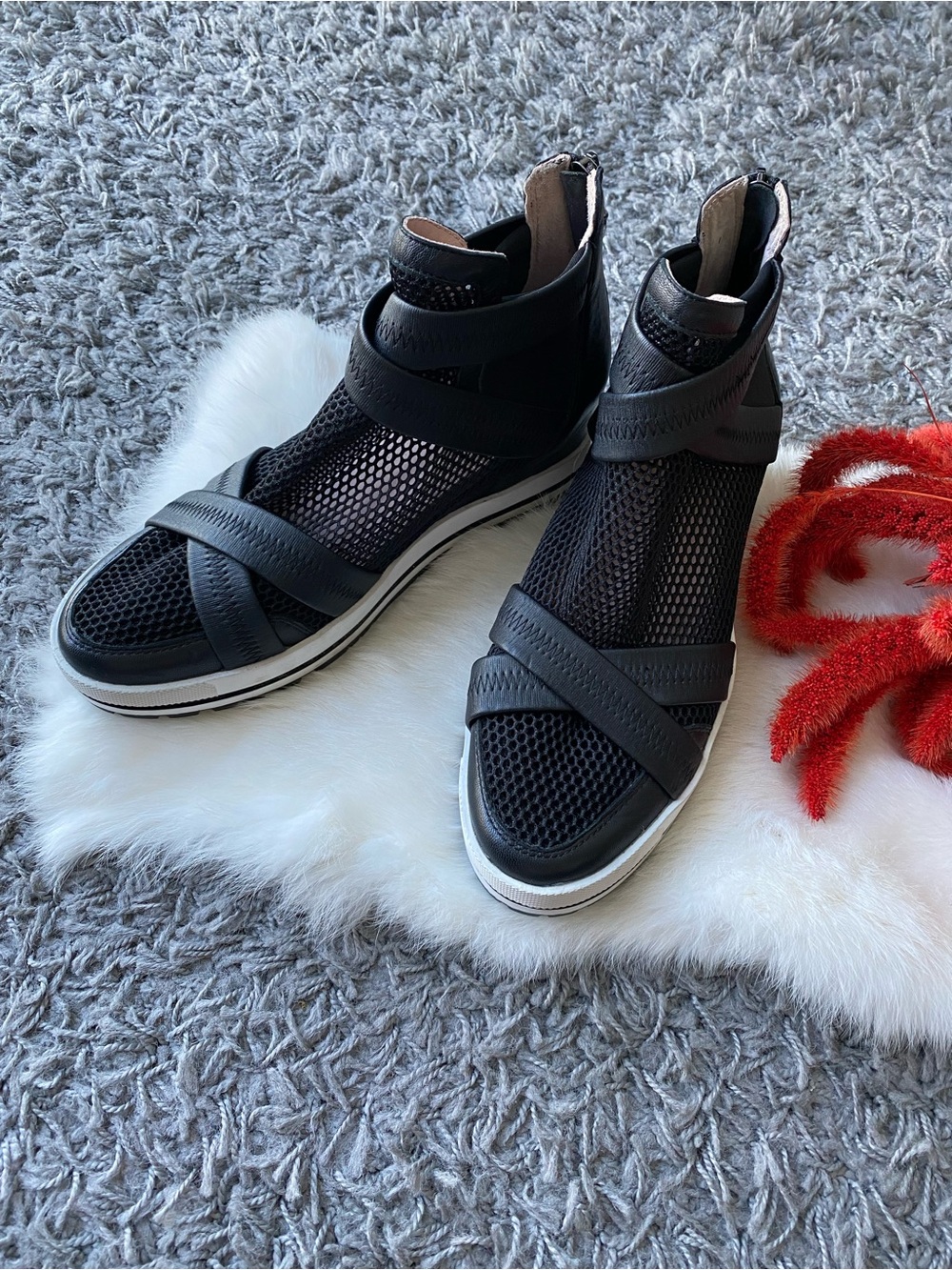 Marc Cain Mesh High-Top Sneakers